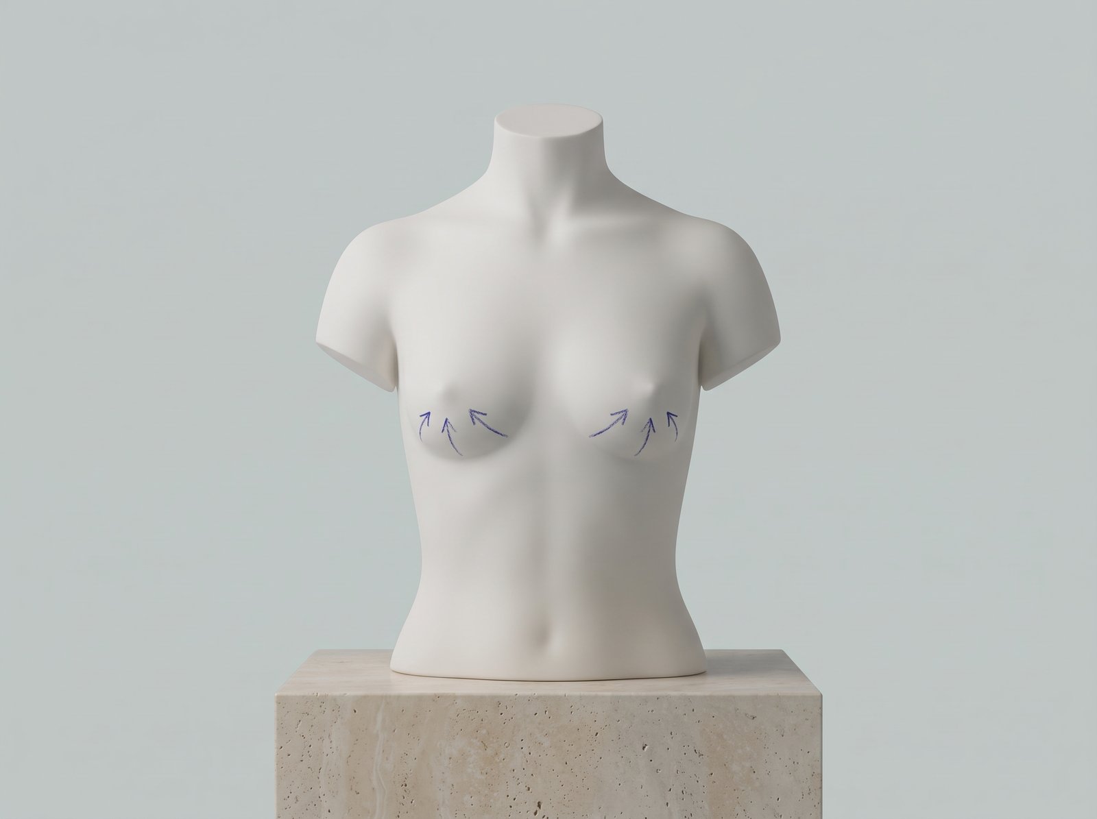 Small breast volume, conceptual porcelain illustration